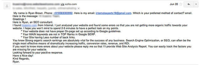 seo spam email