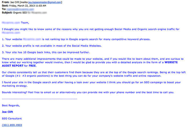 seo spam email 1