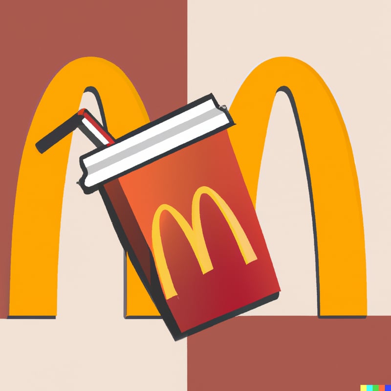 DALL·E 2023-08-10 14.38.07 - Please create an image of mcdonalds logo and food with warm colors and a vintage theme similar to a poster