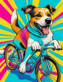 DreamShaper_v7_Please_create_an_image_of_a_dog_riding_a_bike_i_0